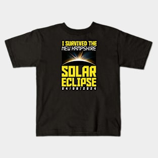 I Survived The New Hampshire Solar Eclipse April 8 2024 Souvenir Kids T-Shirt